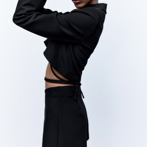 ZARA Tied Cropped Blazer Set - Picture 6 of 12
